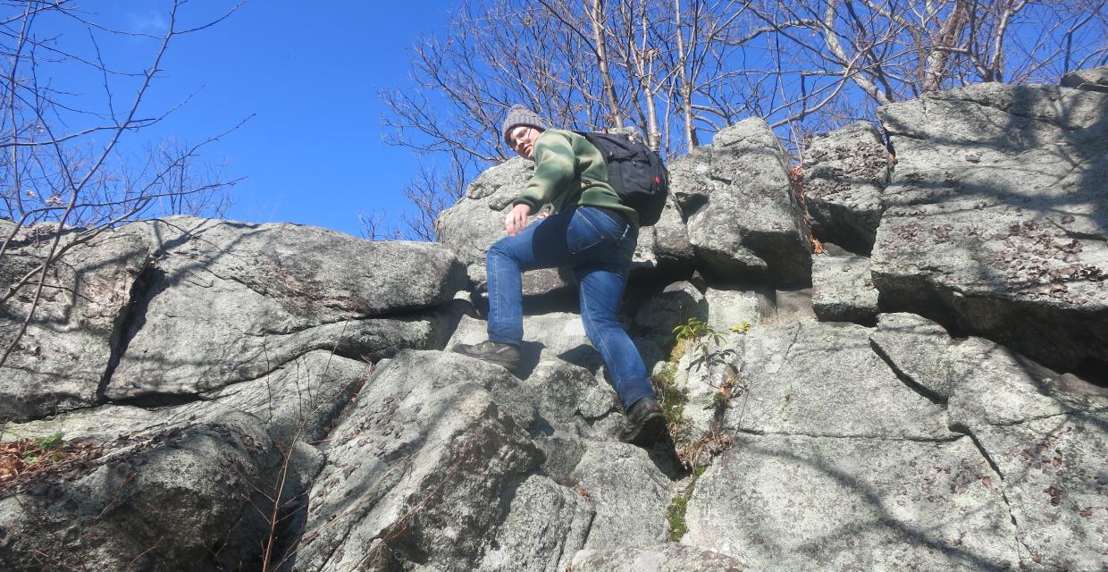 Climbing a steep pitch on the S-BM Trail - Photo by Daniel Chazin