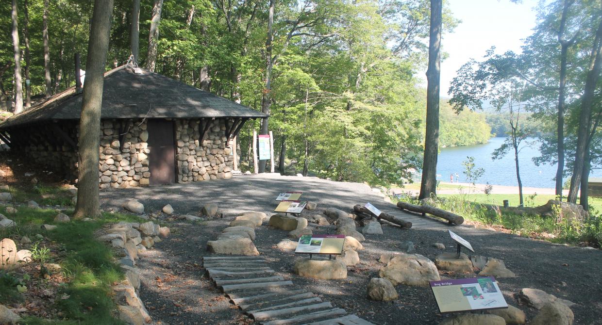 Spider Hill House at the Trails For People Exhibit on the Appalachian Trail at Bear Mountain. Photo by Amber Ray.