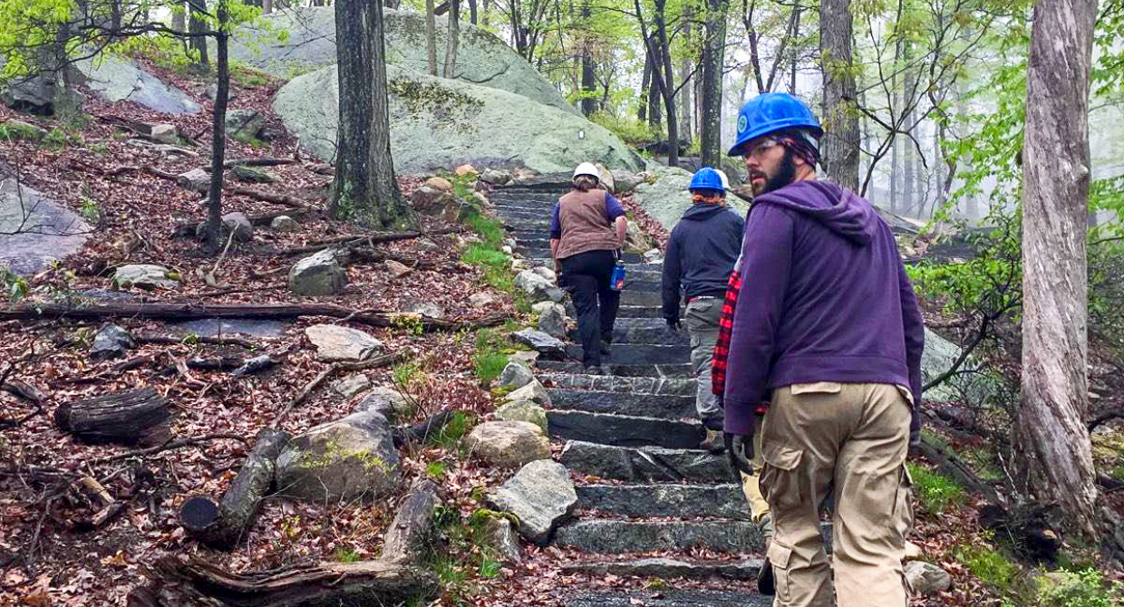 Bear Mountain Trail Crew on the Appalachian Trail. Photo by Yuliya Semenova.