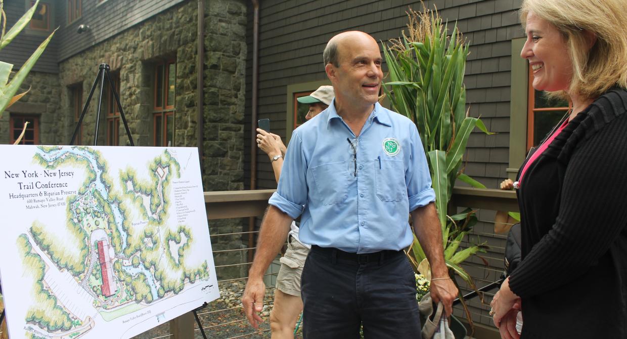 Edward Goodell speaks about restoring the Darlington Schoolhouse as the Trail Conference's headquarters at the building's grand opening on Sept. 12, 2015.