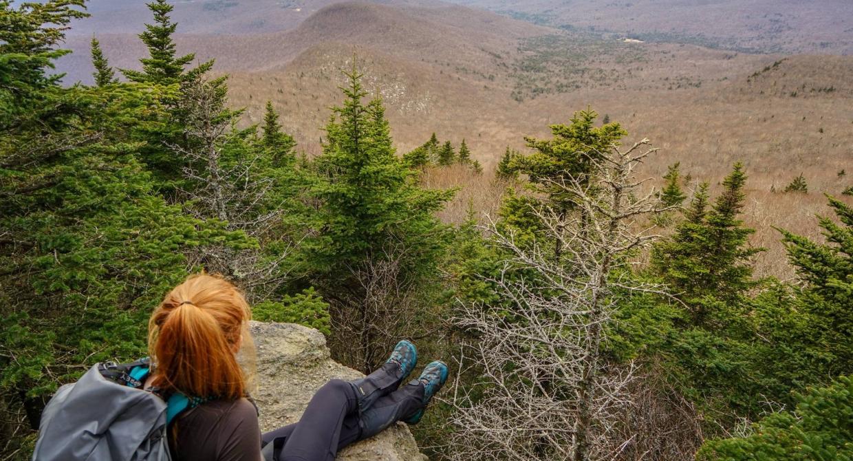 Alex McClain hiking the Long Path in the Catskills. Photo by Alex McClain.