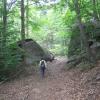 Hiker headed toward split rock Photo: Jane Daniels