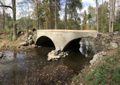 Stone arch bridge over Seely Brook in Goosepond Mountain State Park. Photo by Marty Costello.