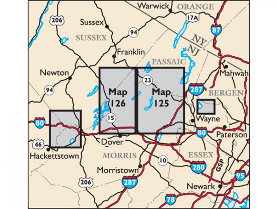 Jersey Highlands Trails Map Locator Map