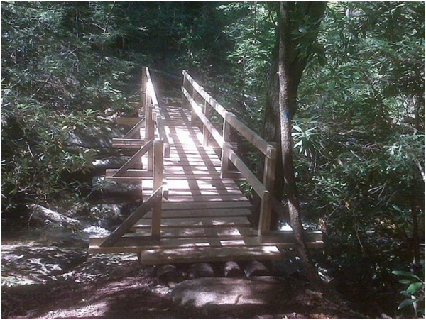 Rebuilt bridge over the Peters Kill at Minnewaska State Park Preserve. Photo by Jules Papp.