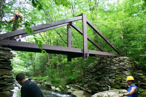 Bridge over Platte Kill Creek is nearly complete