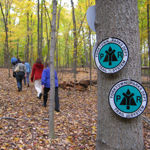 Opening day at the Sylvan Glen Preserve section of the Yorktown trail system.