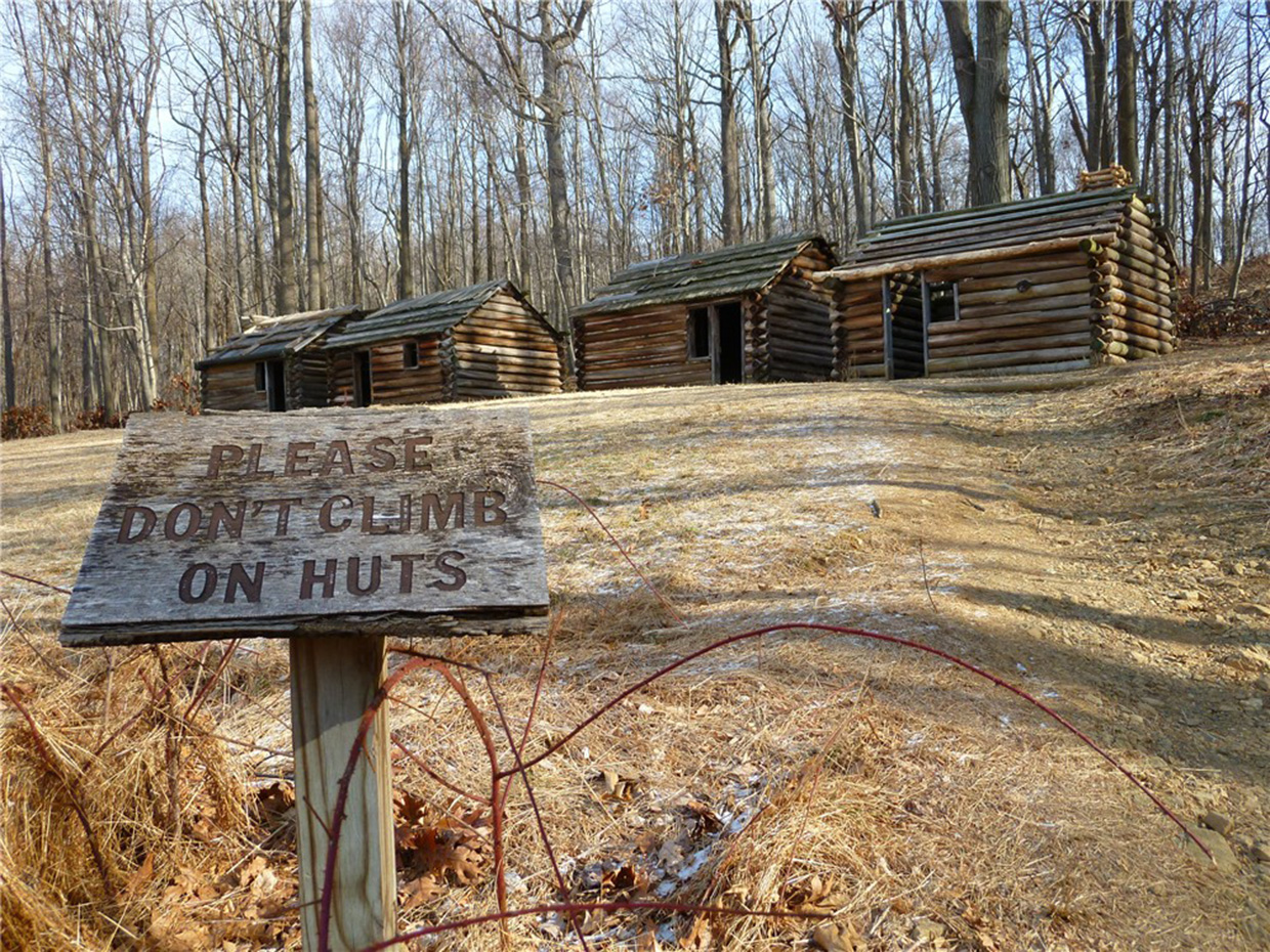 Reconstructed Revolutionary War soldier huts - Photo credit: Daniela Wagstaff