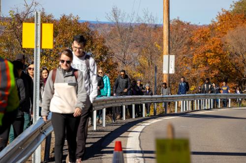 Breakneck Visitors walk on Route 9D. Photo by Jesse Johnson and Matt Schneider.