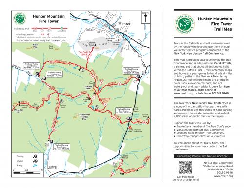 Catskill Fire Towers - Hunter Mountain Map