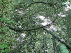 Cables embedded in the trail. Photo by Daniel Chazin.